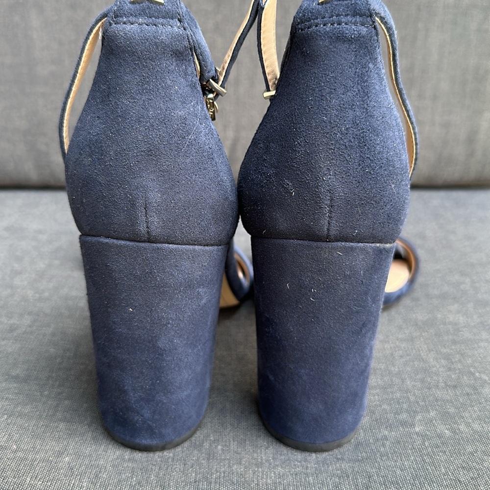 Sam Edelman Yaro Navy Suede Heels size 6.5 W - Picture 4 of 6